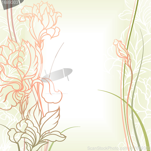 Image of Red flowers with leafs