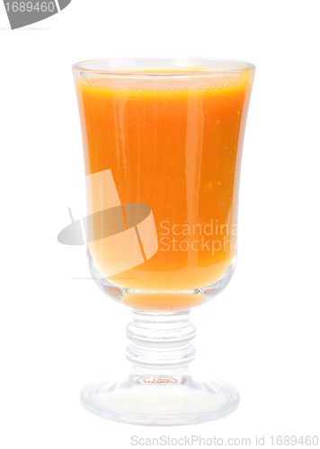 Image of Single glass with orange juice