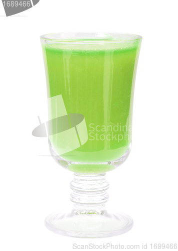 Image of Glass with fresh green-apple juice