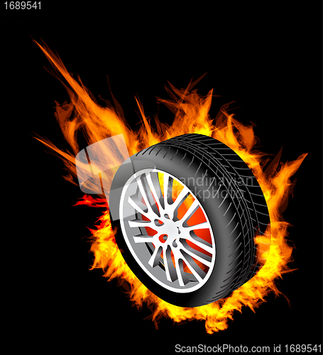 Image of burning wheel