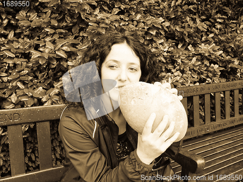 Image of Girl eating bread