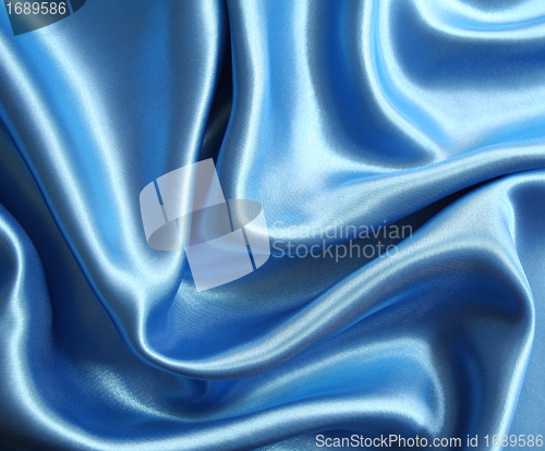 Image of Smooth elegant dark blue silk can use as background 