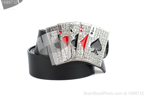 Image of Men's leather cards belt