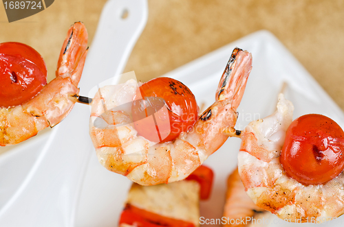 Image of grilled salmon and shrimps