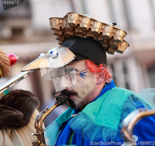 Image of Funny man saxophonist