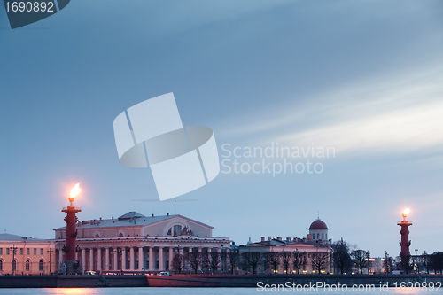 Image of Rostral column in Saint-Petersburg. Russia. 