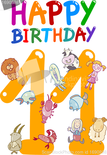 Image of eleventh birthday anniversary design