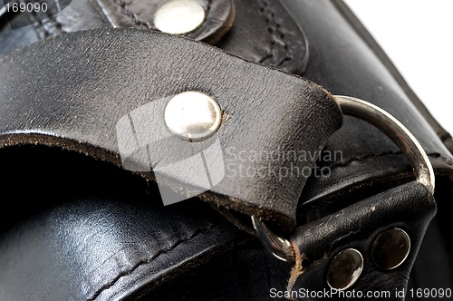 Image of leather bag detail