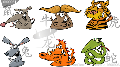 Image of six chinese zodiac signs