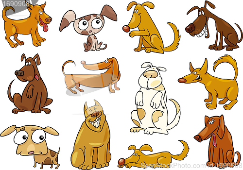 Image of cartoon dogs set