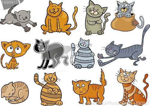 Image of cartoon cats set