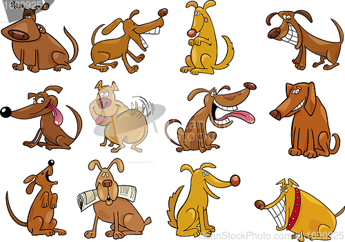 Image of cartoon dogs set