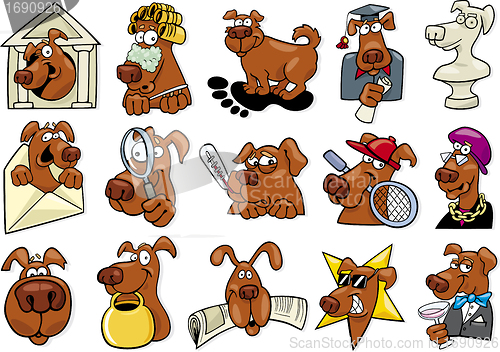 Image of funny dogs set