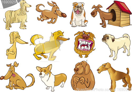 Image of cartoon dogs set