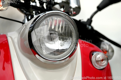 Image of old beautiful scooter close up