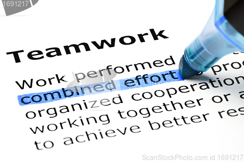 Image of Teamwork with blue marker