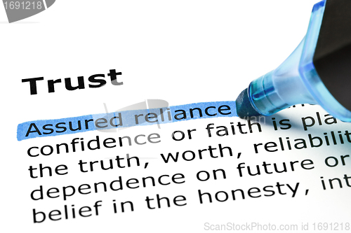 Image of Trust with blue marker