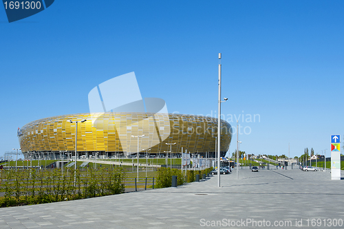 Image of GDANSK, POLAND - MAY 1: PGE Arena, New Stadium in Gdansk for UEFA EURO 2012, Gdansk, Poland, May 1, 2012