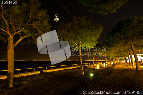 Image of Cable car at night