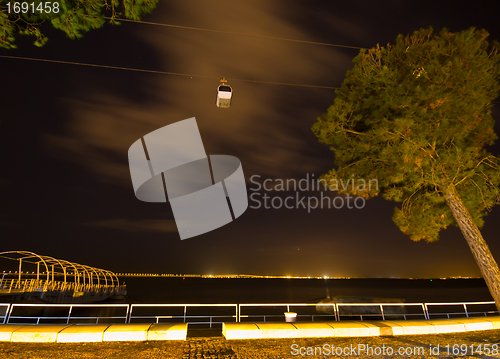 Image of Cable car at night