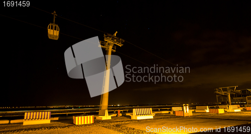 Image of Cable car at night