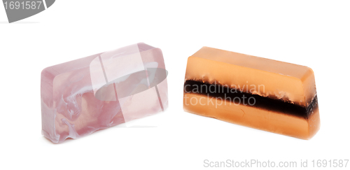 Image of Two pieces of fruit soap 