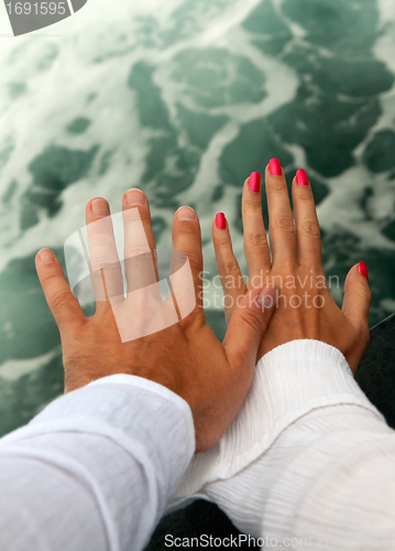 Image of Men's and Women's tanned hands