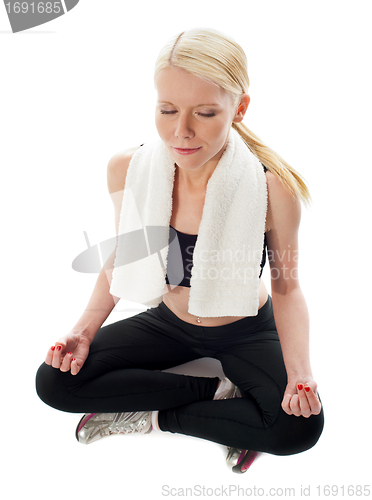 Image of Top View of a woman meditating