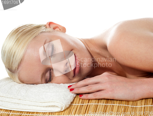 Image of Closeup shot of a beautiful young spa lady