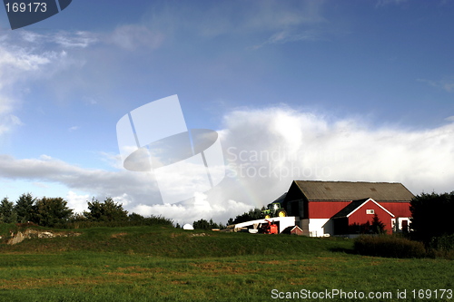 Image of Barn and Tractor