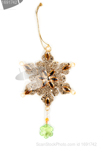 Image of Christmas ornament, golden bells
