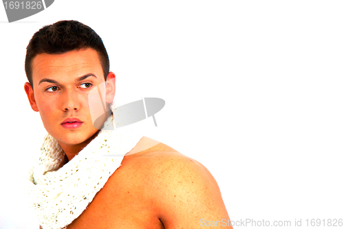 Image of young man with a muscular body and fashion
