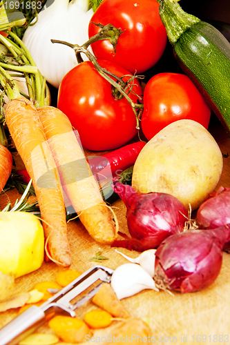 Image of cooking with fresh vegetables 