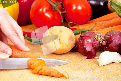 Image of cooking with fresh vegetables 