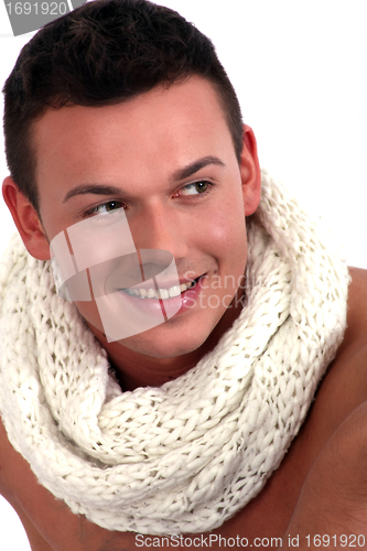 Image of young man with a muscular body and fashion