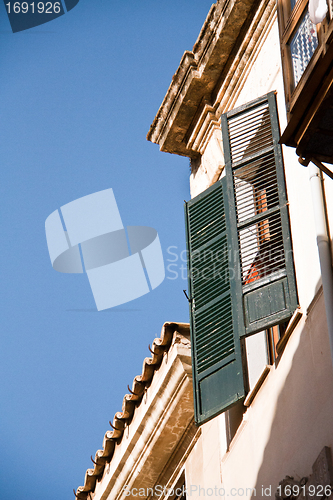 Image of open window shutter finca traditional summer