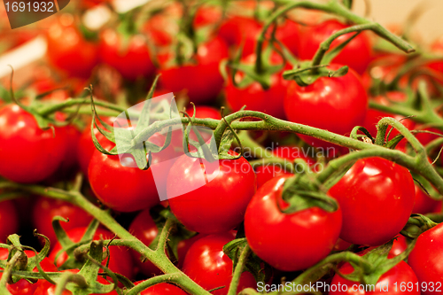 Image of fresh cherry tomatoes closeup 