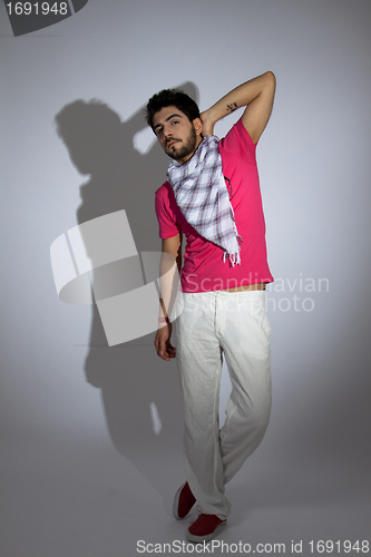 Image of young trendy man with fashio portrait