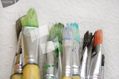 Image of Bunch of Paint Brushes (Close View)