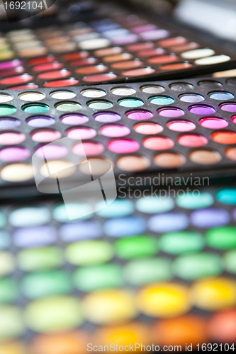 Image of make up palette colorfull closeup