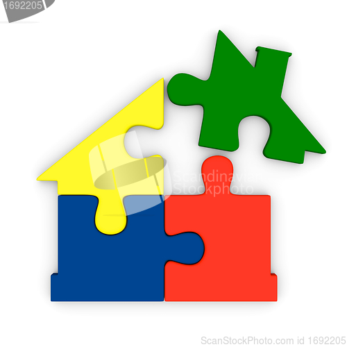 Image of Colorful jigsaw house