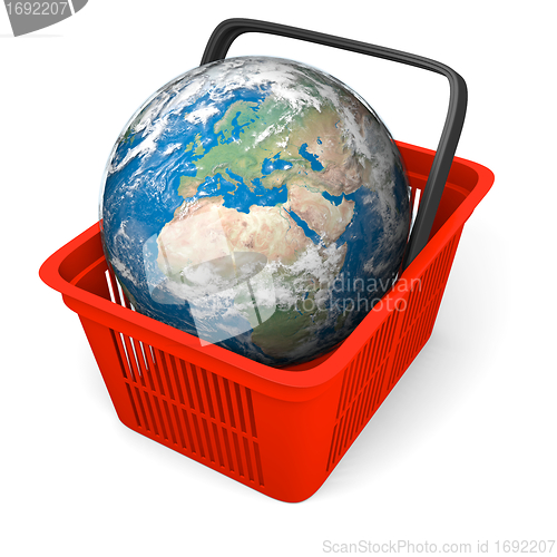 Image of Earth in shopping basket