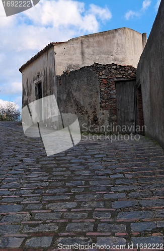 Image of Paved medieval street in Savoca village, Sicily, Italy