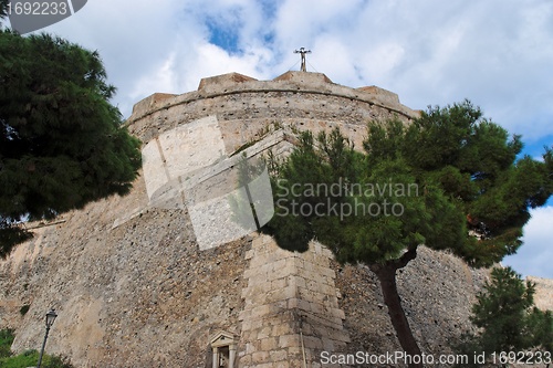 Image of Round bastion of medieval castle in Milazzo, Sicily
