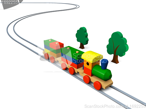 Image of Wooden toy train illustration