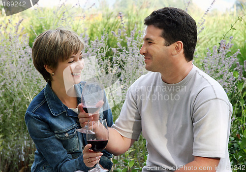 Image of picnic with wine