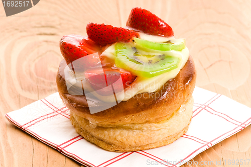 Image of French cake with fresh fruits