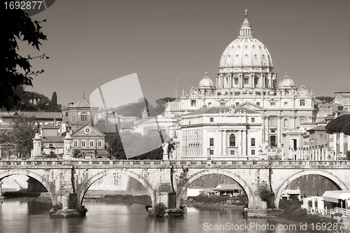 Image of Vatican City from Ponte Umberto I in Rome, Italy