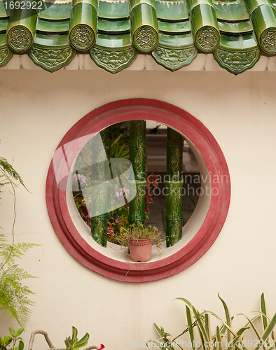 Image of round window in wall