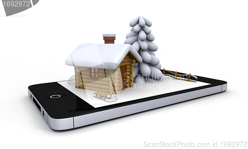 Image of Winter on mobile phone